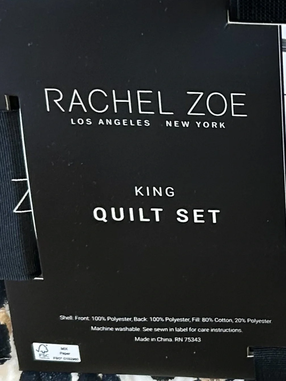 Rachel Zoe Animal Print King Brown, Black and Tan Quilt Set 106”x92”